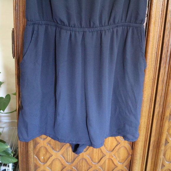 Divided by H&M Navy Lace Open Back Romper with Pockets! - Picture 5 of 16